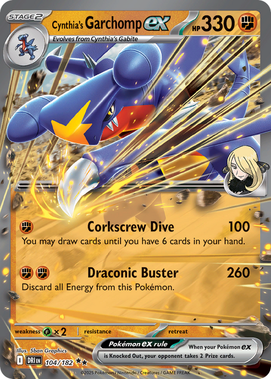 Cynthia's Garchomp ex 104/182 Double Rare Destined Rivals NM/M