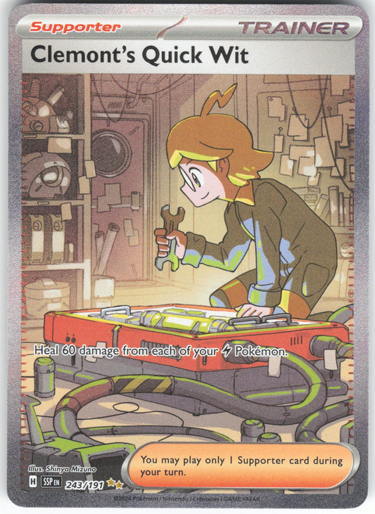 Clemont's Quick Wit - Special Illustration Rare SV08: Surging Sparks 243/191 NM