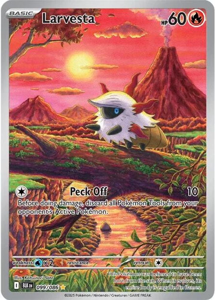 Larvesta 099/086 Illustration Rare Black Bolt Holo NM/M