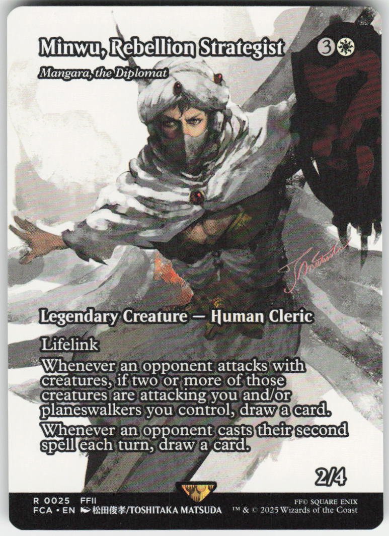 Minwu, Rebellion Strategist - Mangara, the Diplomat (Showcase) R FINAL FANTASY: Through the Ages 25 NM