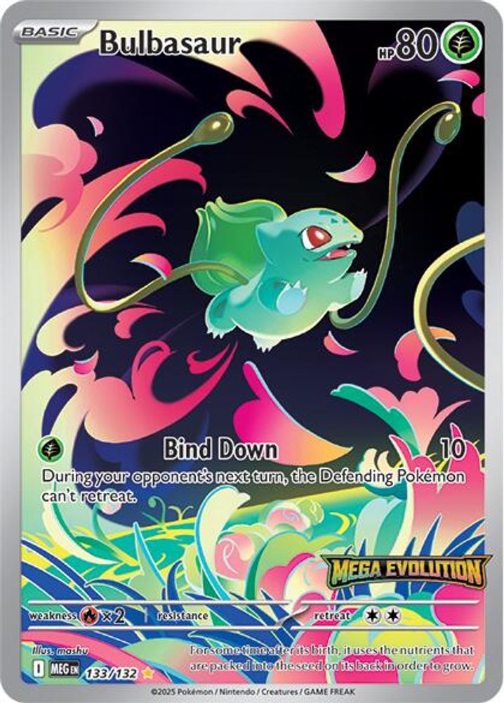 Bulbasaur (Mega Evolution Stamped) (Sealed) 133/132 Miscellaneous Cards & Products Holo NM/M