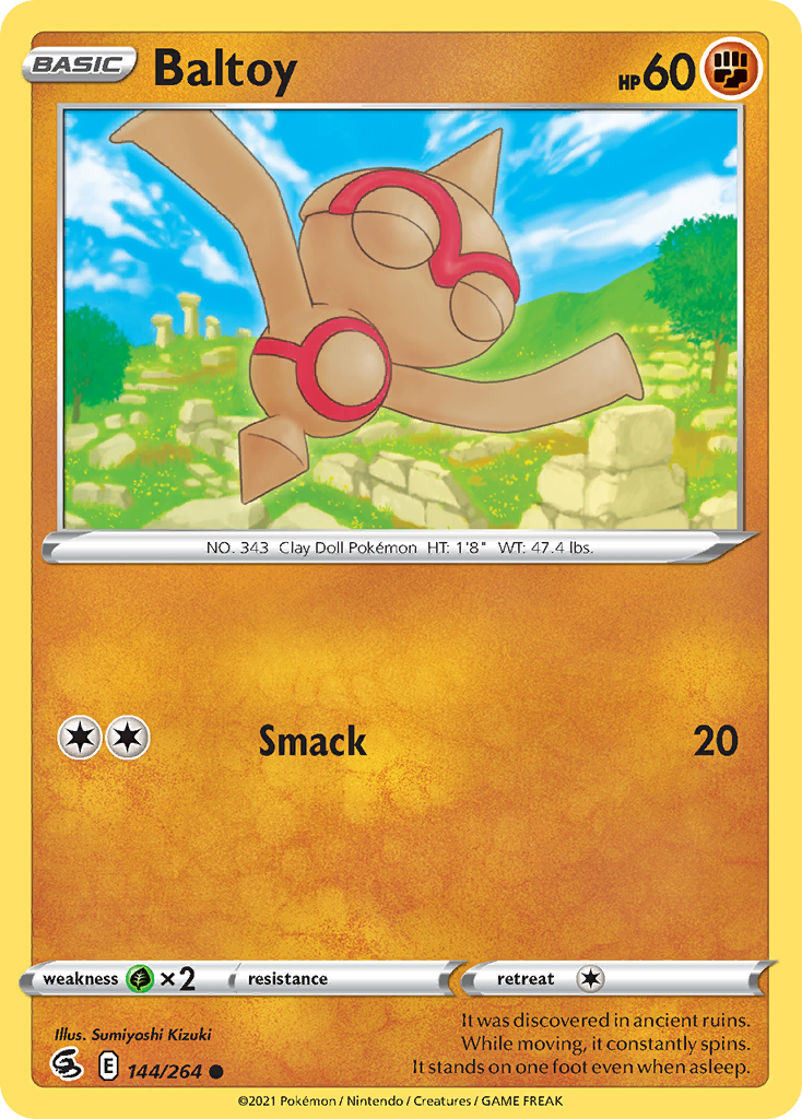 Baltoy 144/264 Common Reverse Holo Fusion Strike NM/LP