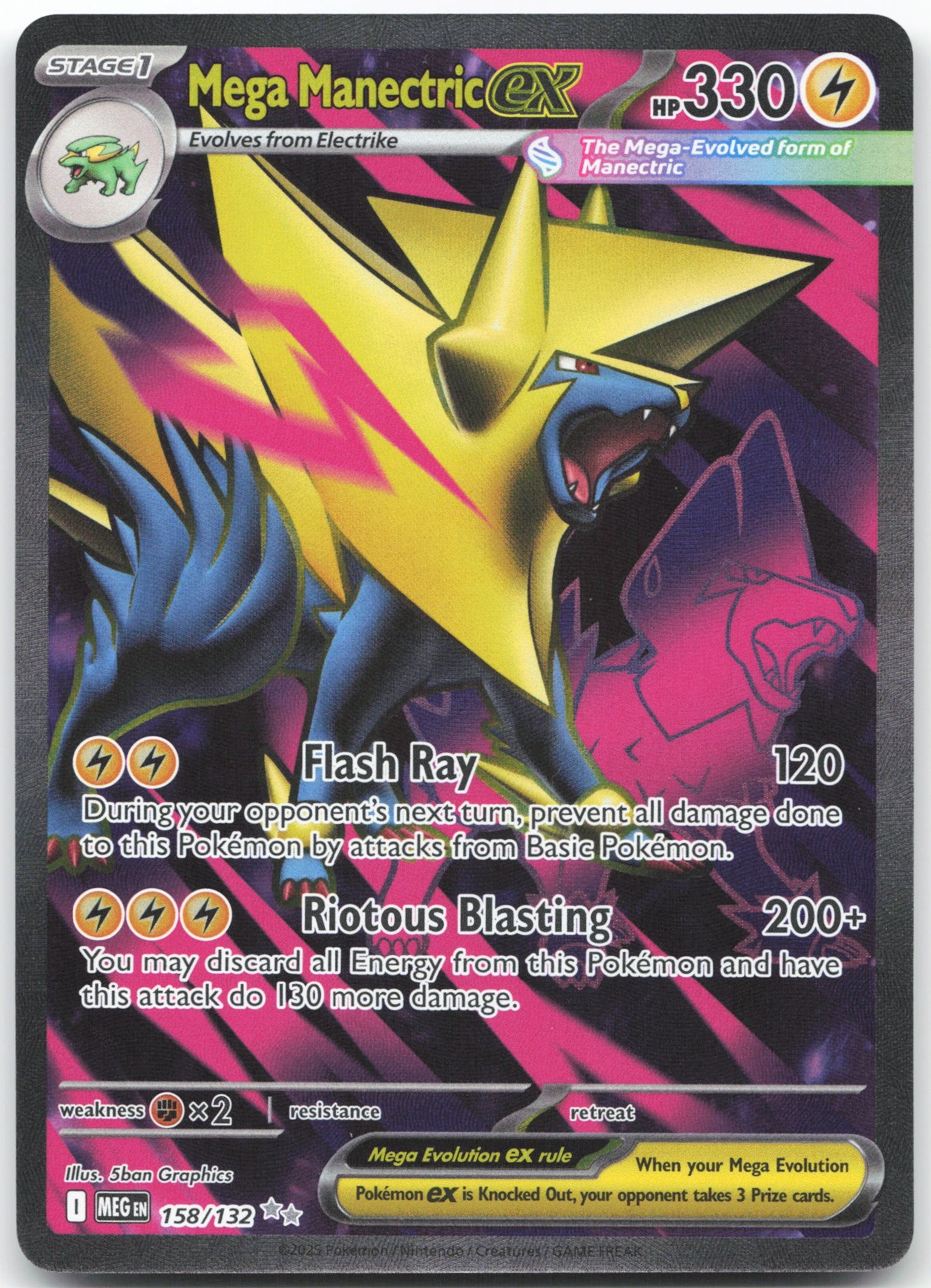 Mega Manectric ex - Ultra Rare ME01: Mega Evolution 158/132 NM
