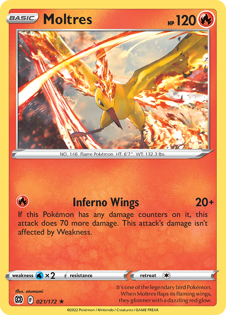 Moltres 021/172 Rare Brilliant Stars Holo NM/LP