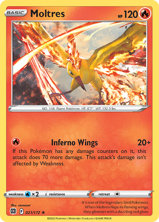 Moltres 021/172 Rare Brilliant Stars Holo NM/LP