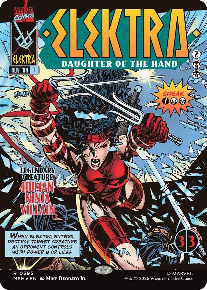 Elektra, Daughter of the Hand (Borderless) (395) 395 Foil Marvel Super Heroes NM/M