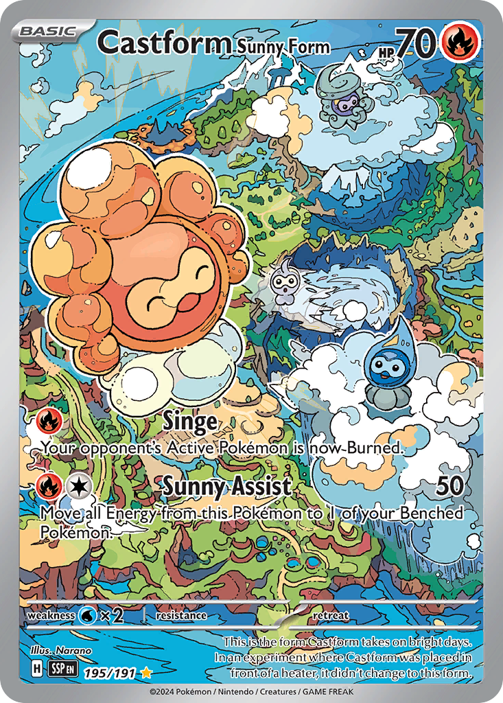 Castform Sunny Form 195/191 Illustration Rare Surging Sparks NM/M