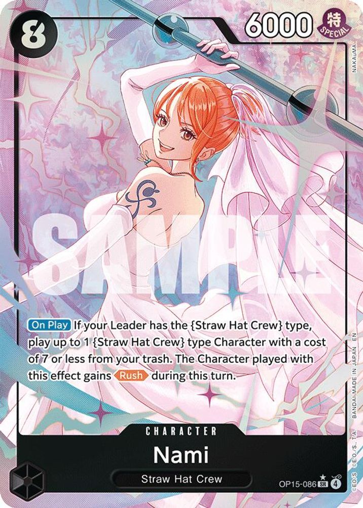 Nami (Alternate Art) OP15-086 Super Rare Foil Adventure on Kami's Island NM/M