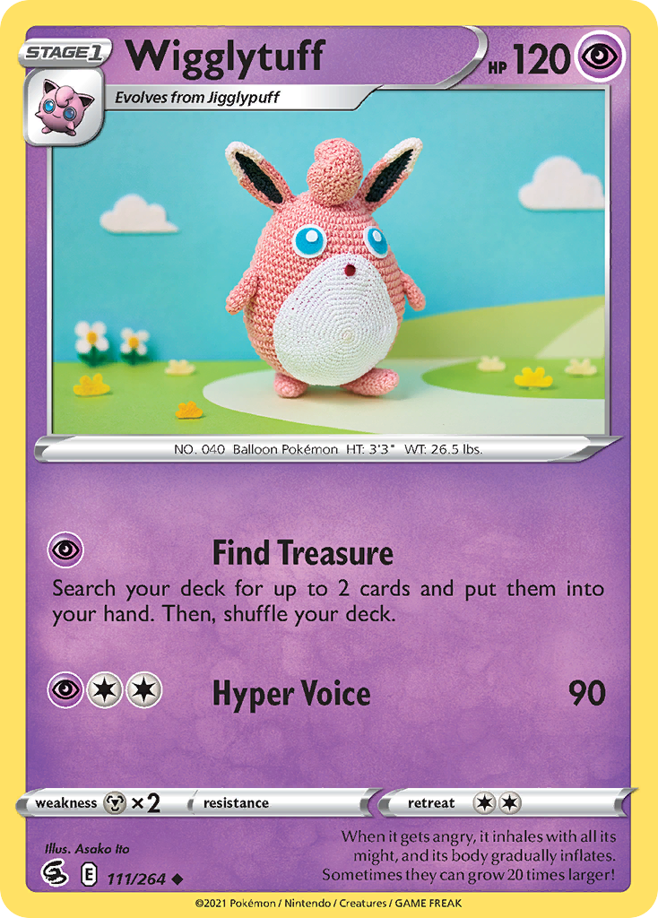 Wigglytuff 111/264 Uncommon Reverse Holo Fusion Strike NM/M