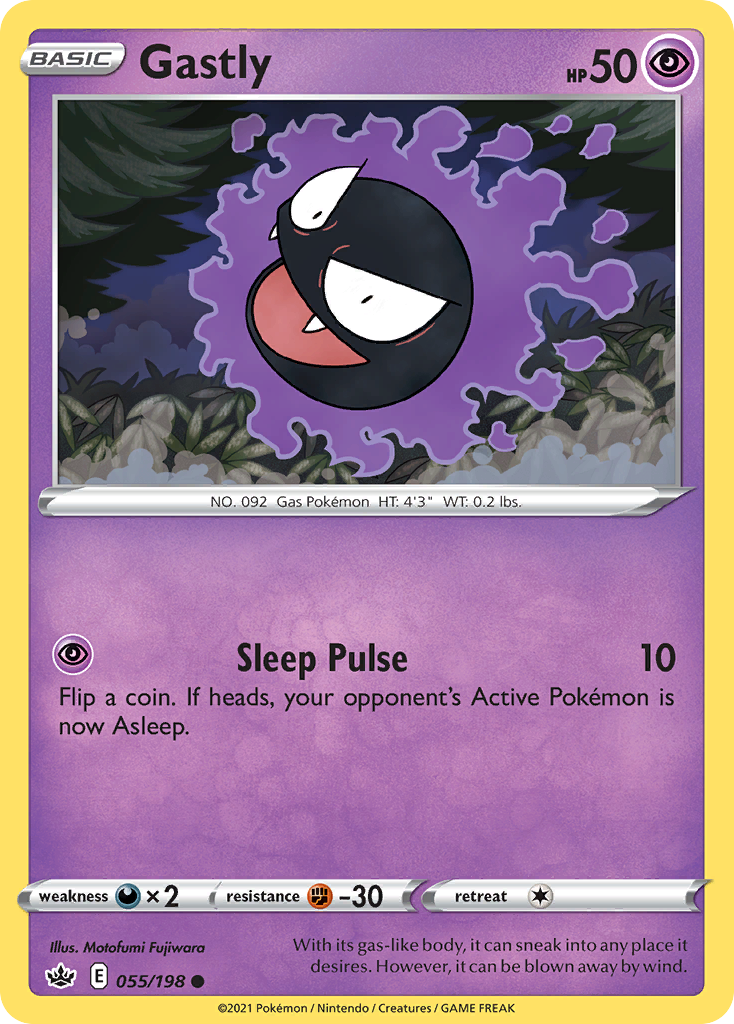 Gastly 055/198 Common Reverse Holo Chilling Reign NM/M