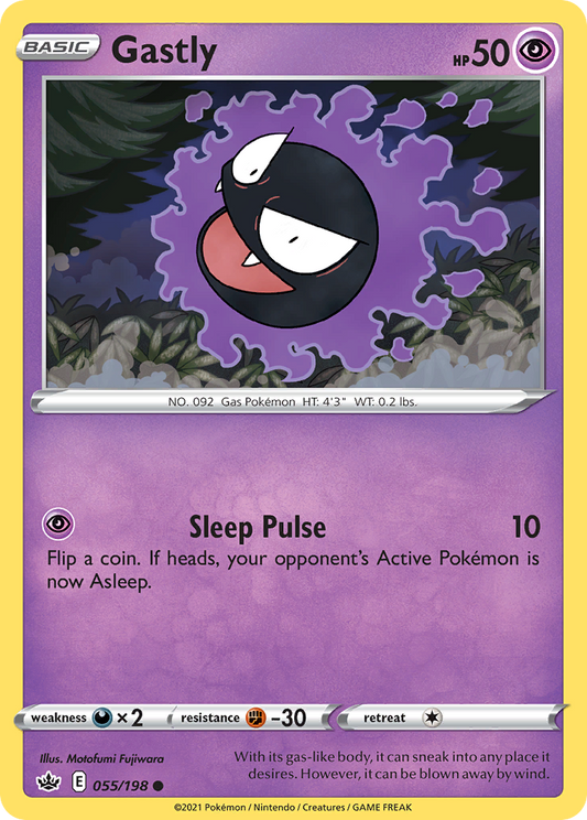 Gastly 055/198 Common Reverse Holo Chilling Reign NM/M