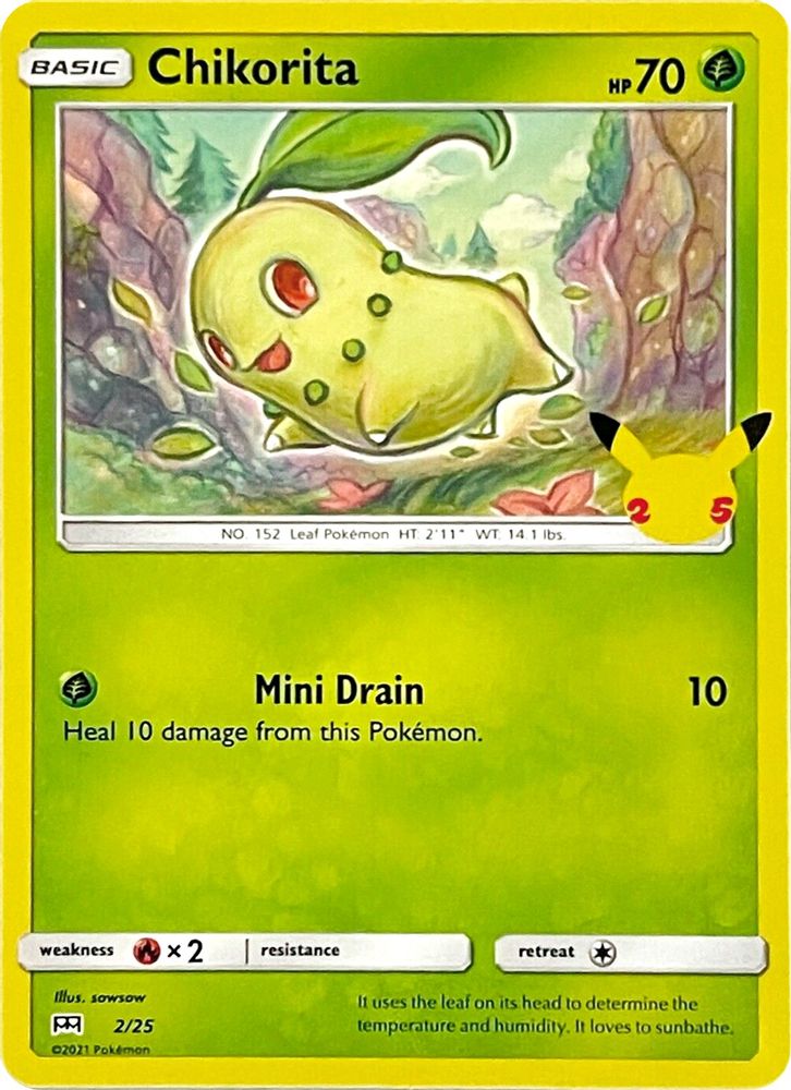Chikorita 002/025 Promo Holo McDonald's 25th Anniversary Promos NM/M