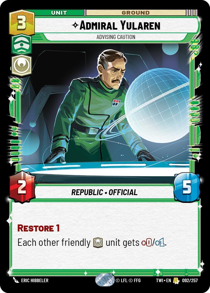 Admiral Yularen - Advising Caution 092/257 Rare Twilight of the Republic NM/M