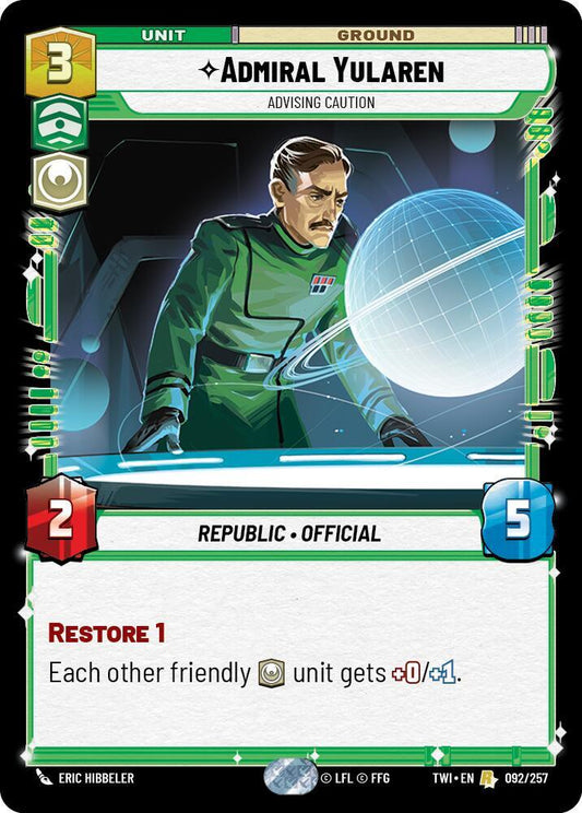 Admiral Yularen - Advising Caution 092/257 Rare Twilight of the Republic NM/M