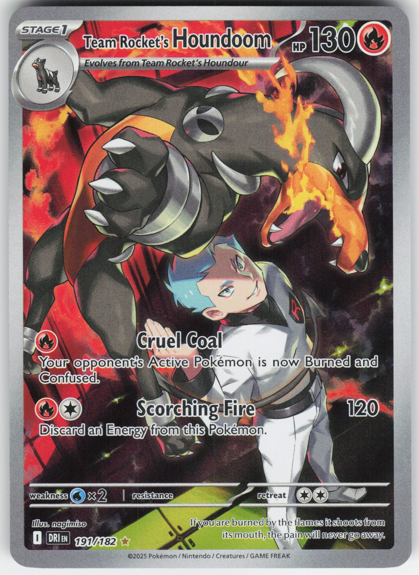 Team Rocket's Houndoom - Illustration Rare SV10: Destined Rivals 191/182 NM