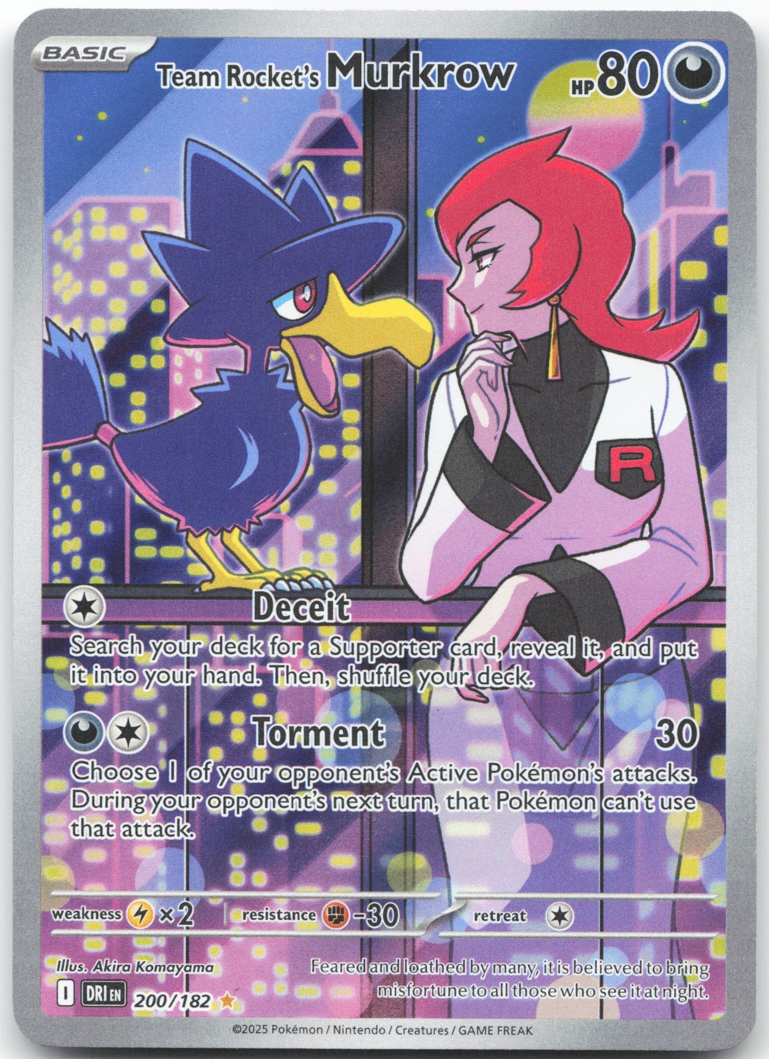 Team Rocket's Murkrow - Illustration Rare SV10: Destined Rivals 200/182 NM
