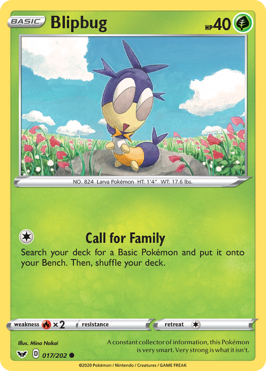 Blipbug 017/202 Common Reverse Holo Sword & Shield NM/LP