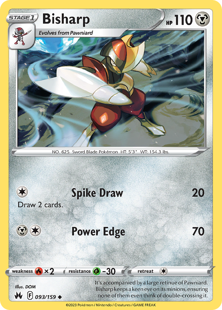 Bisharp 093/159 Uncommon Reverse Holo Crown Zenith NM/LP