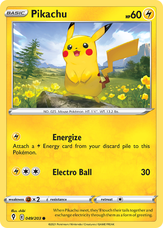 Pikachu 049/203 Common Evolving Skies NM/M