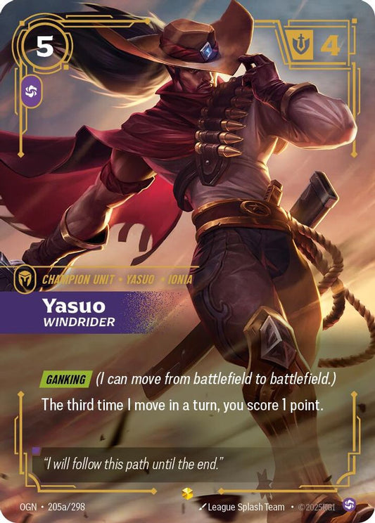 Yasuo - Windrider (Alternate Art) 205A/298 Showcase Origins NM/M