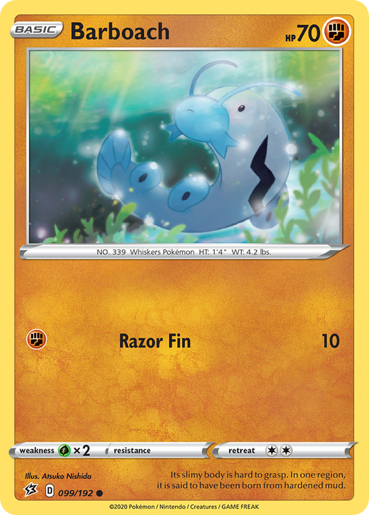 Barboach 099/192 Common Reverse Holo Rebel Clash NM/LP