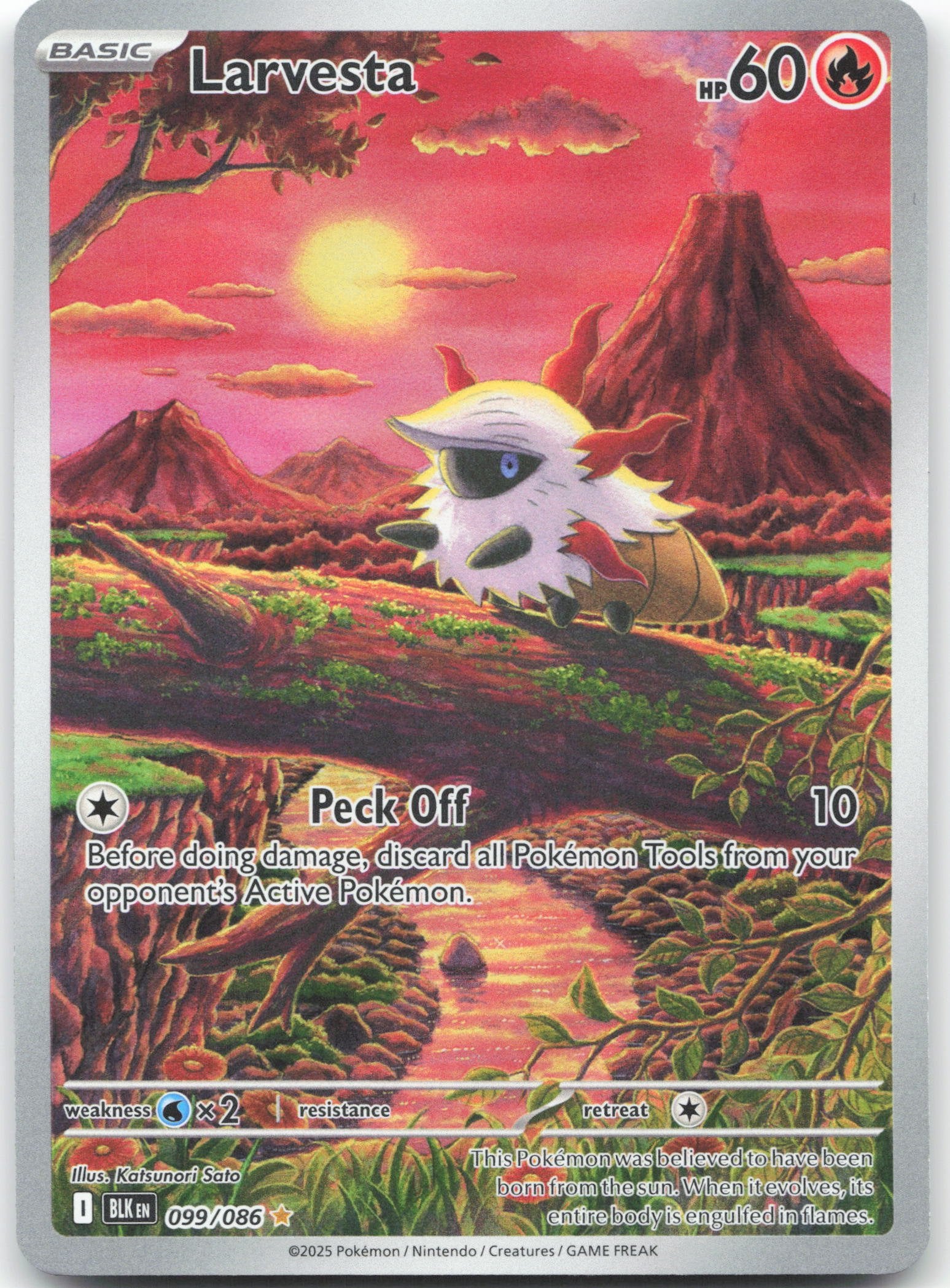 Larvesta - Illustration Rare SV: Black Bolt 099/086 NM