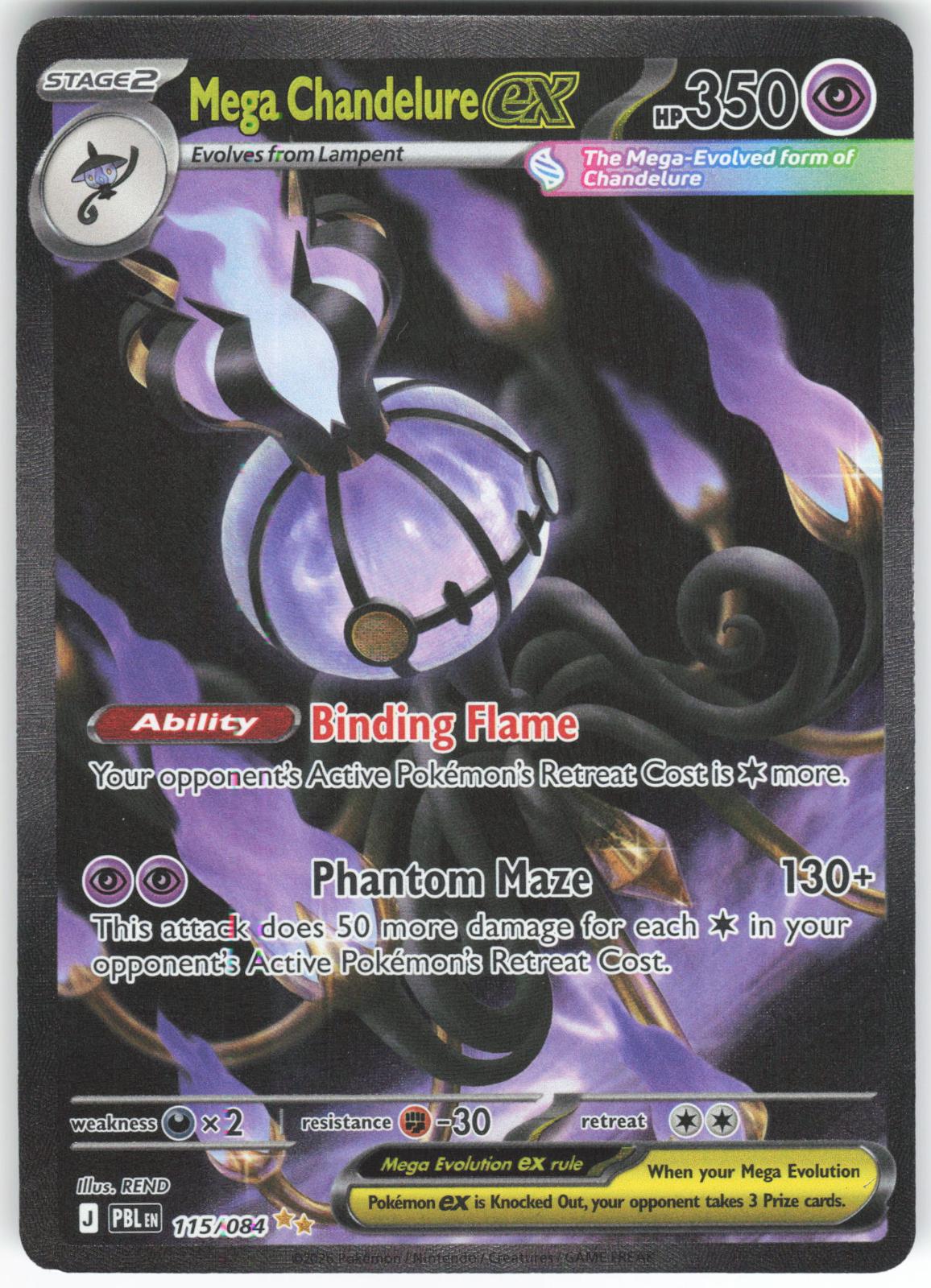 Mega Chandelure ex 115/084 Special Illustration Rare Pitch Black LP