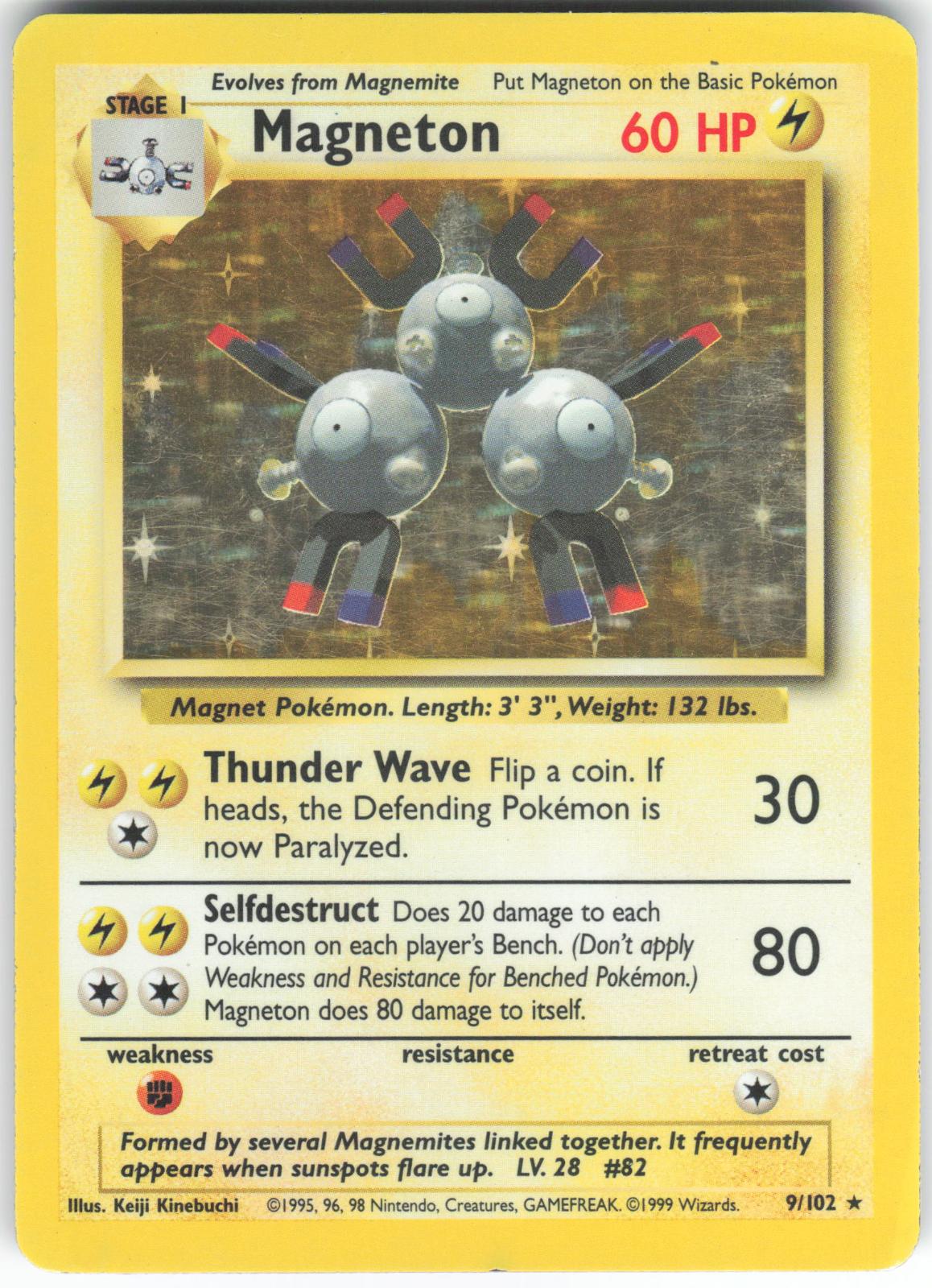 Magneton 9/102 Holo Rare Base Set Unlimited DMG