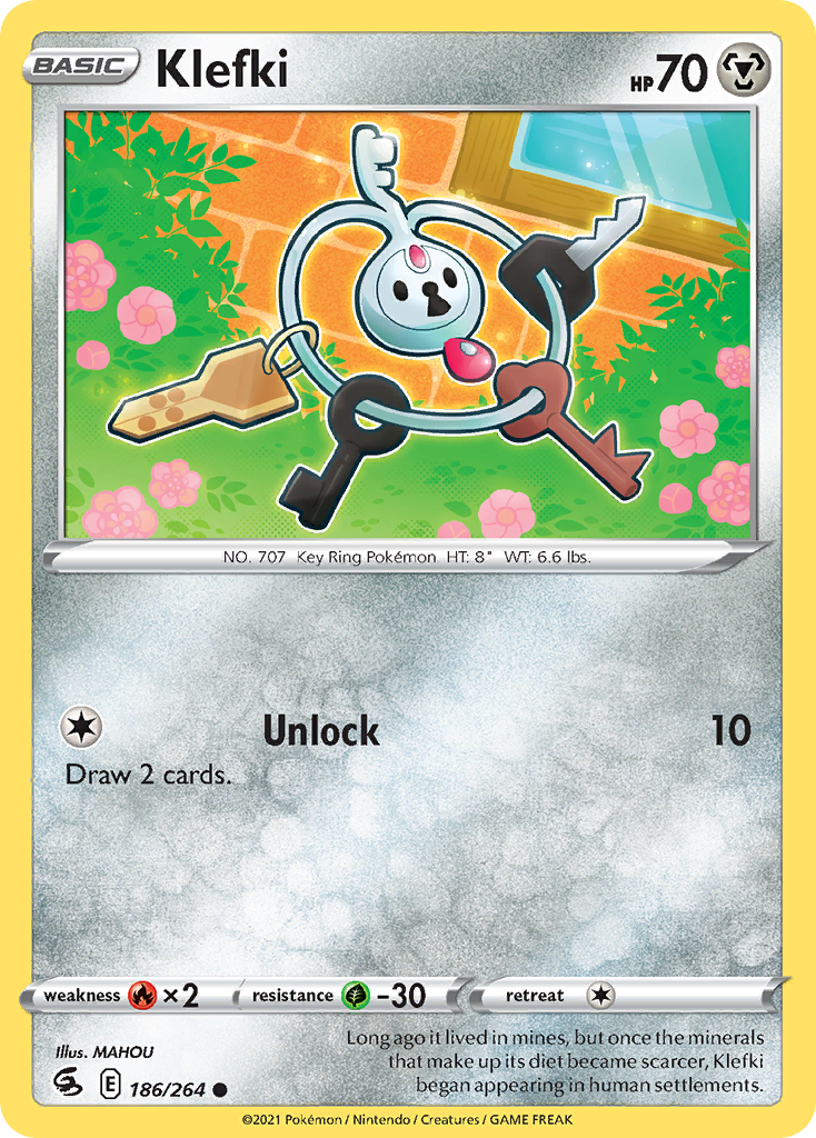 Klefki 186/264 Common Reverse Holo Fusion Strike NM/LP