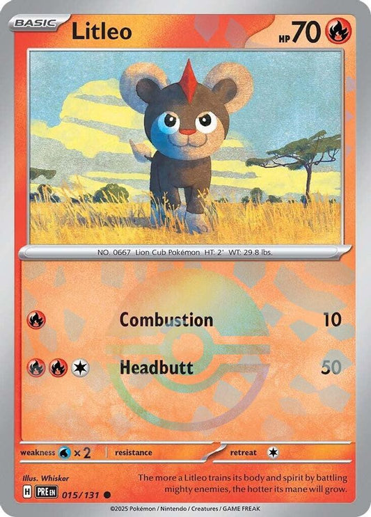 Litleo (Poke Ball Pattern) 015/131 Common Prismatic Evolutions Holo NM/M