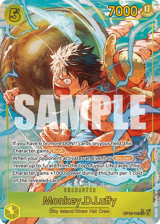 Monkey.D.Luffy (Alternate Art) OP15-119 Adventure on Kami's Island NM/M
