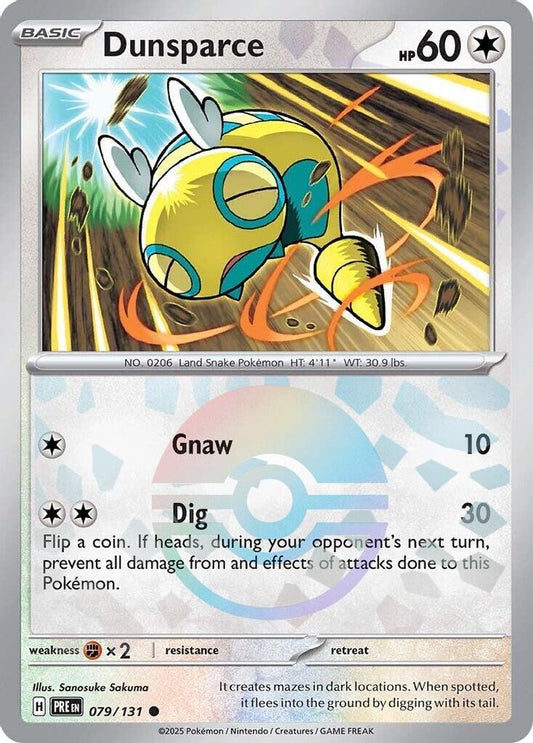 Dunsparce (Poke Ball Pattern) 079/131 Common Prismatic Evolutions Holo NM/M