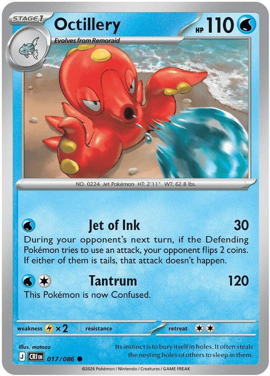Octillery 017/086 Common Reverse Holo Chaos Rising NM/M
