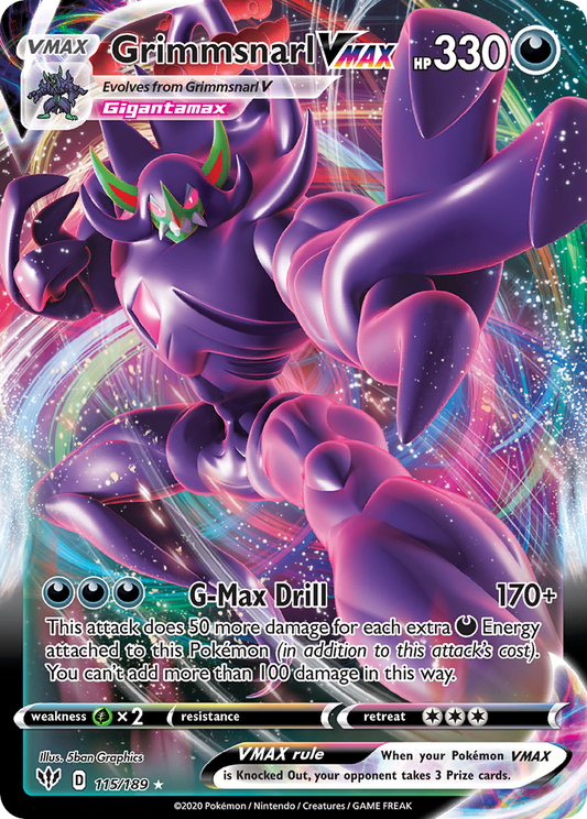 Grimmsnarl VMAX 115/189 VMAX Rare Darkness Ablaze Holo NM/M