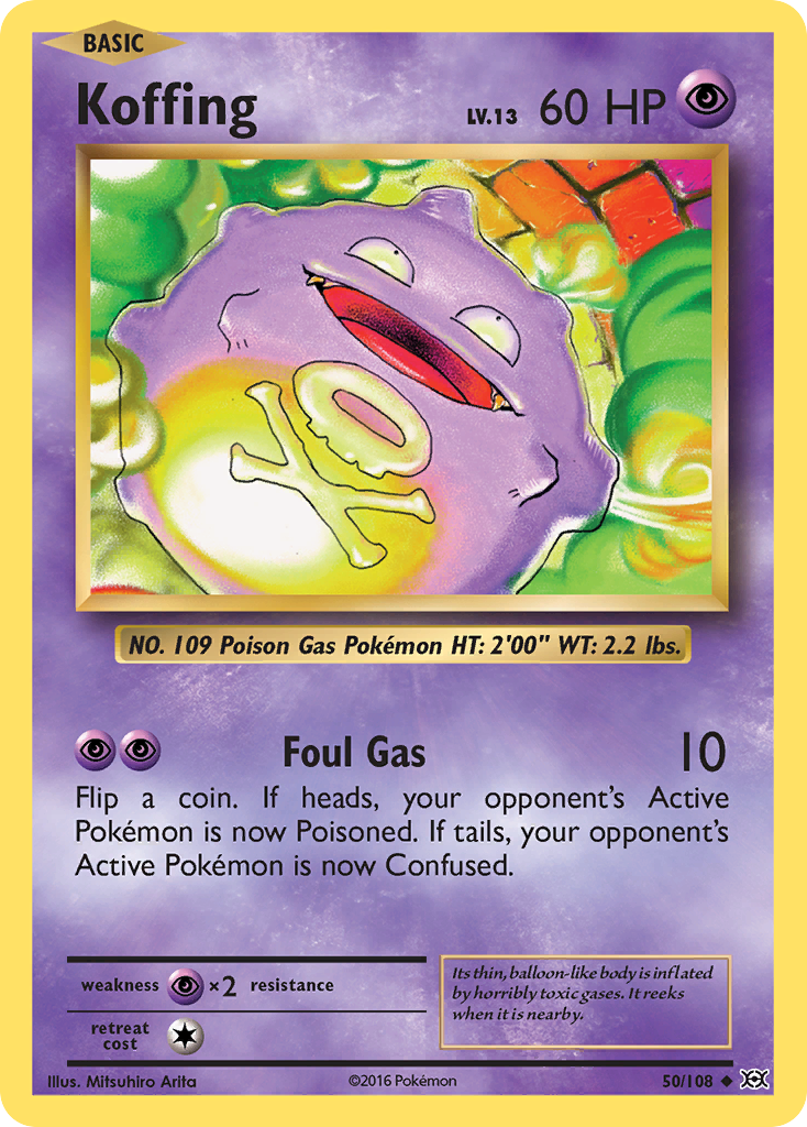 Koffing 50/108 Uncommon Reverse Holo Evolutions NM/LP