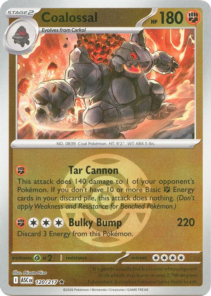 Coalossal (Dusk Ball) 120/217 Rare Reverse Holo Ascended Heroes NM/M