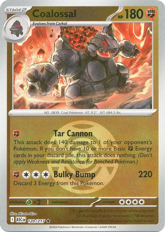 Coalossal (Dusk Ball) 120/217 Rare Reverse Holo Ascended Heroes NM/M