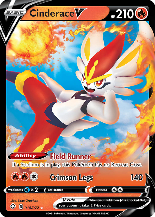 Cinderace V 018/072 V Rare Shining Fates Holo NM/M