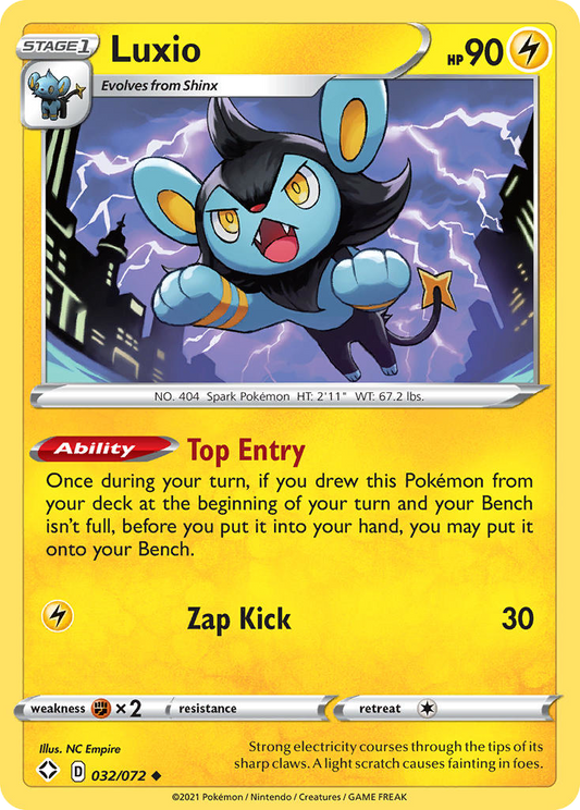 Luxio 032/072 Uncommon Reverse Holo Shining Fates NM/LP