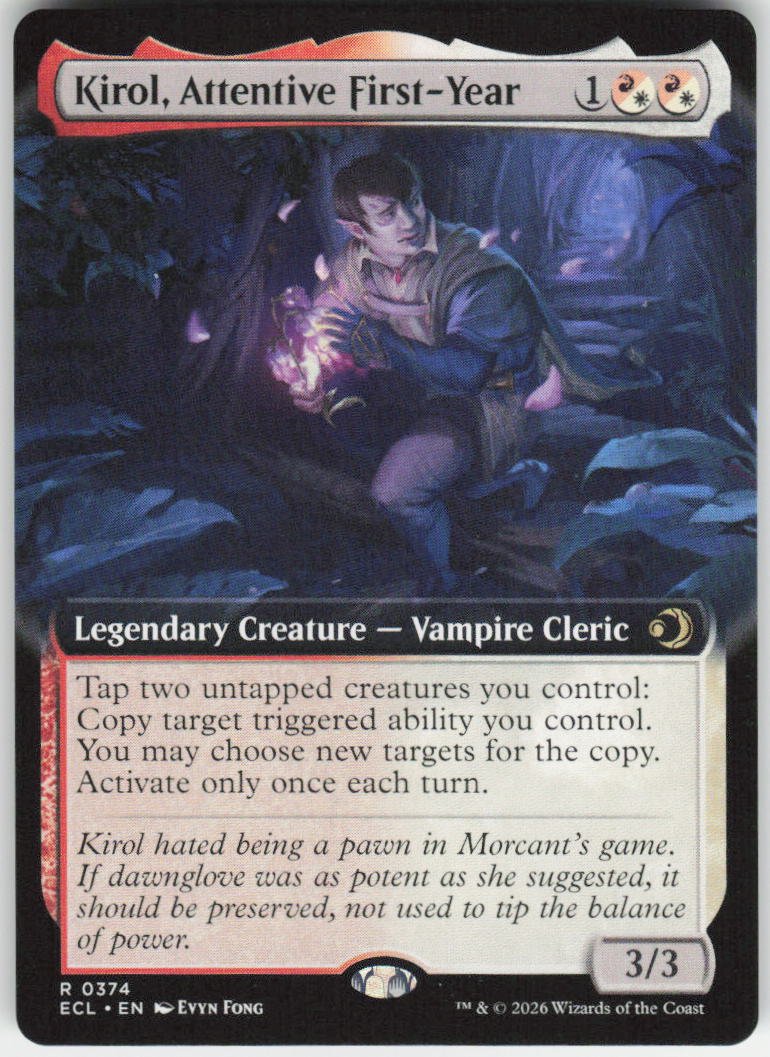 Kirol, Attentive First-Year (Extended Art) R Lorwyn Eclipsed 374 NM