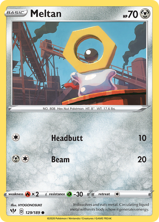 Meltan 129/189 Common Reverse Holo Darkness Ablaze NM/LP