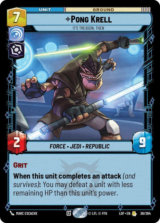Pong Krell - It's Treason, Then 038/264 Rare Legends of the Force NM/M