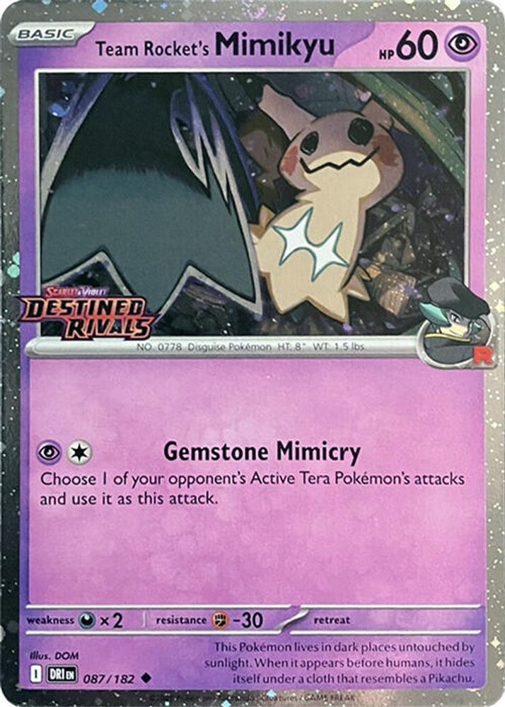 Team Rocket's Mimikyu (Prerelease) 087/182 Miscellaneous Cards & Products Holo NM/M
