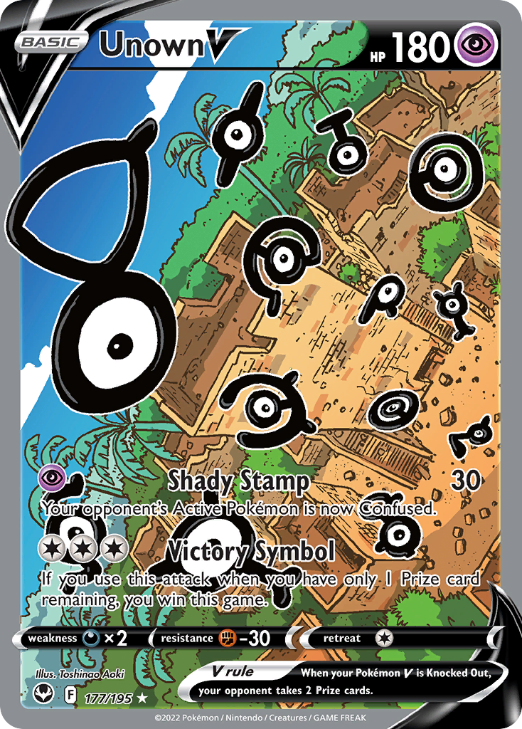 Unown V 177/195 Ultra Rare Silver Tempest NM/M