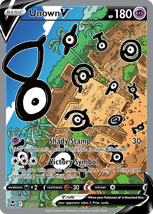 Unown V 177/195 Ultra Rare Silver Tempest NM/M