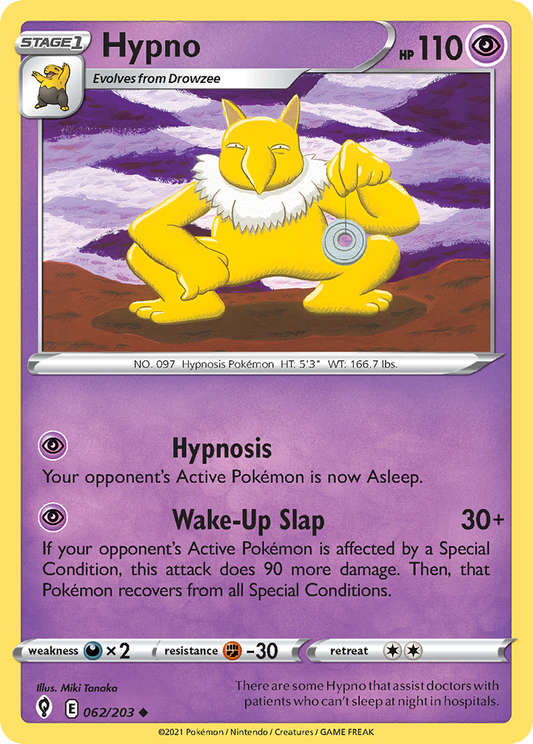 Hypno 062/203 Uncommon Reverse Holo Evolving Skies NM/LP