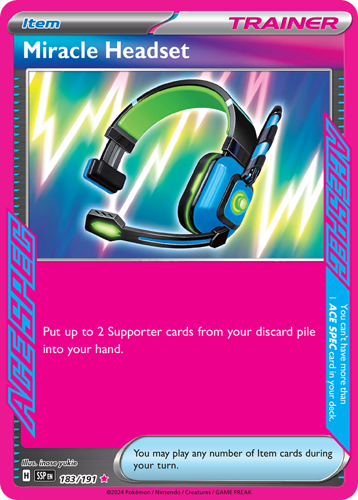 Miracle Headset 183/191 ACE SPEC Rare Surging Sparks NM/M