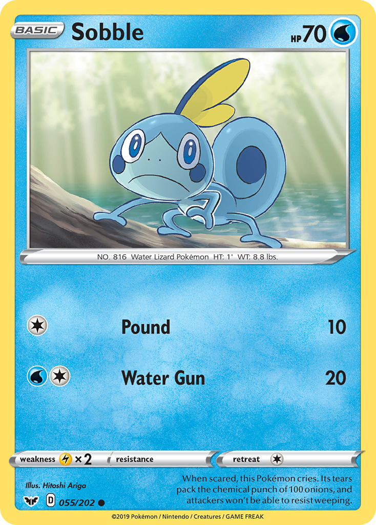 Sobble 055/202 Common Reverse Holo Sword & Shield NM/LP