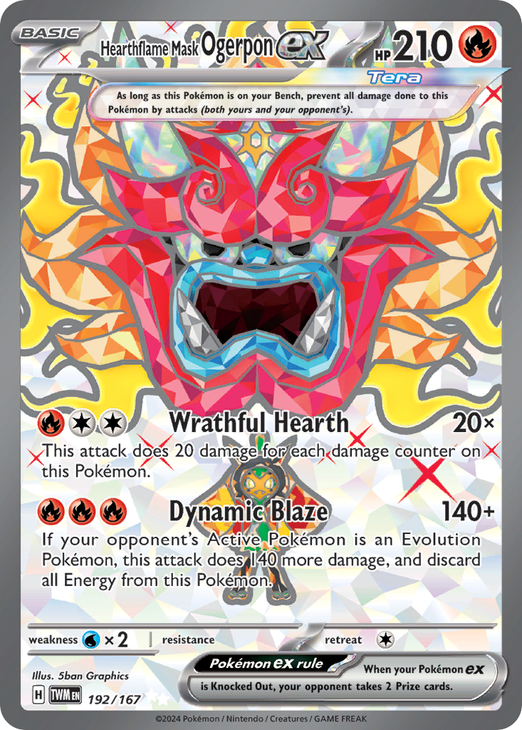 Hearthflame Mask Ogerpon ex 192/167 Ultra Rare Twilight Masquerade NM/M