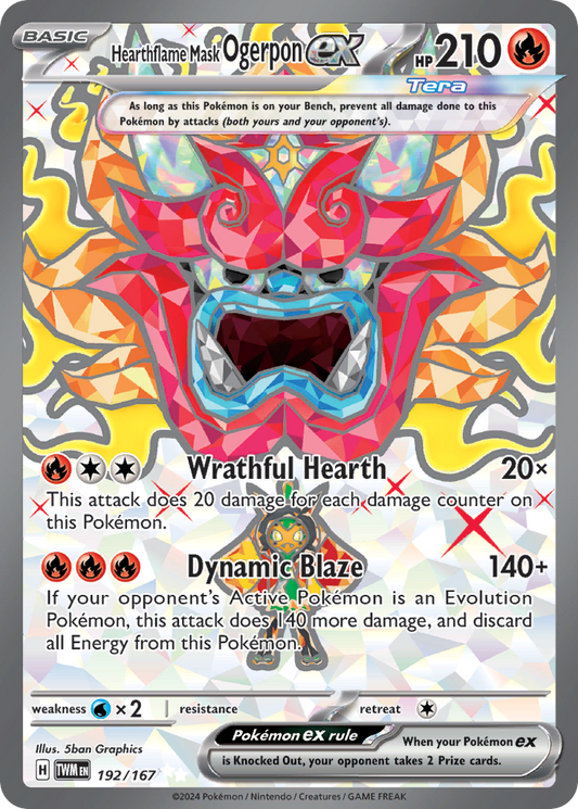 Hearthflame Mask Ogerpon ex 192/167 Ultra Rare Twilight Masquerade NM/M